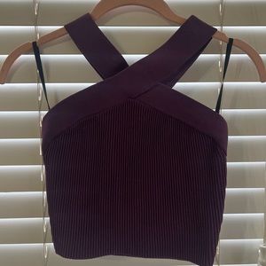 Babaton Ribbed Halter Crop Top